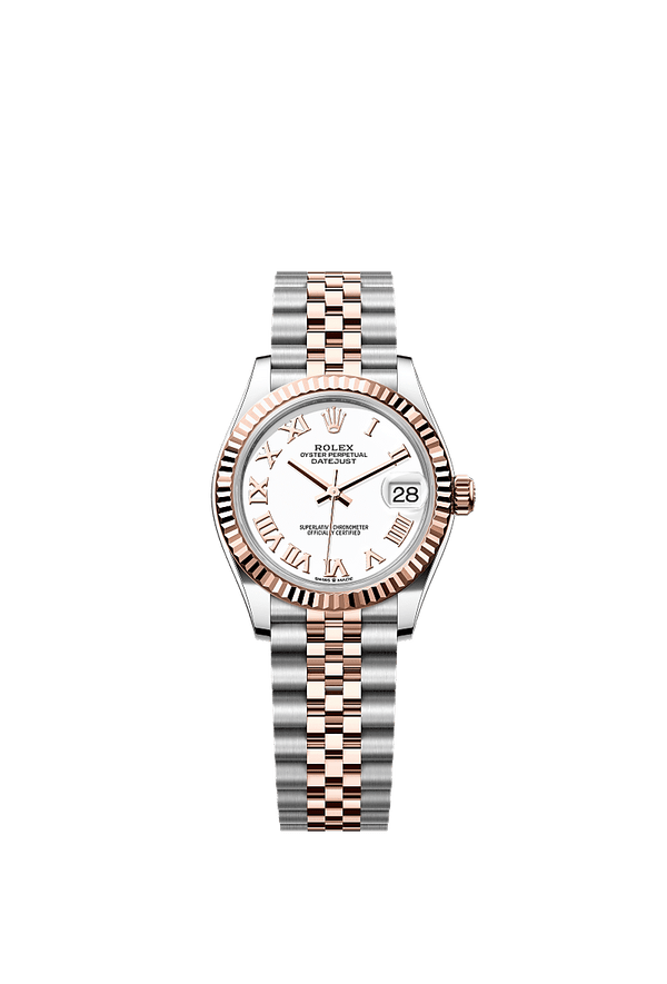 Rolex Datejust 31 - Staal / Rosegoud - Wit wijzerplaat (278271)