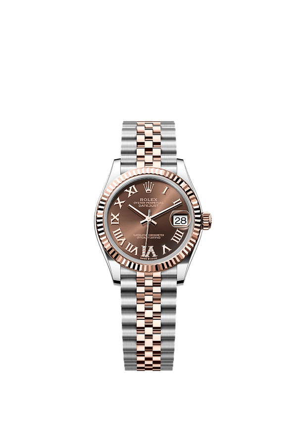 Rolex Datejust 31 - Staal / Rosegoud - Bruin wijzerplaat (278271)