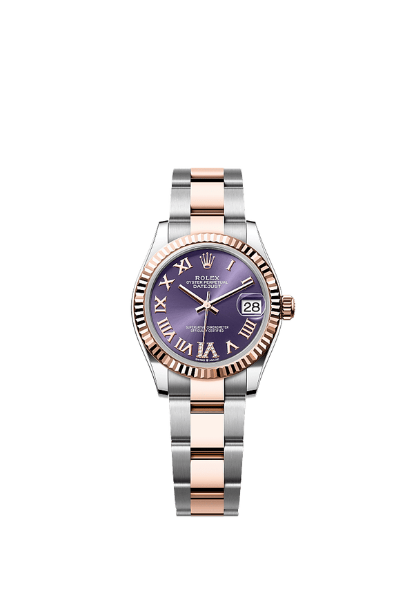 Rolex Datejust 31 - Staal / Rosegoud - Paars wijzerplaat (278271)