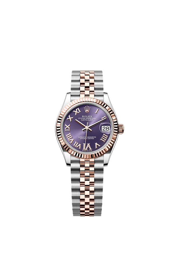 Rolex Datejust 31 - Staal / Rosegoud - Paars wijzerplaat (278271)