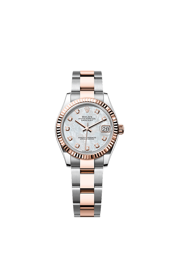Rolex Datejust 31 - Staal / Rosegoud - Parelmoer wijzerplaat (278271)