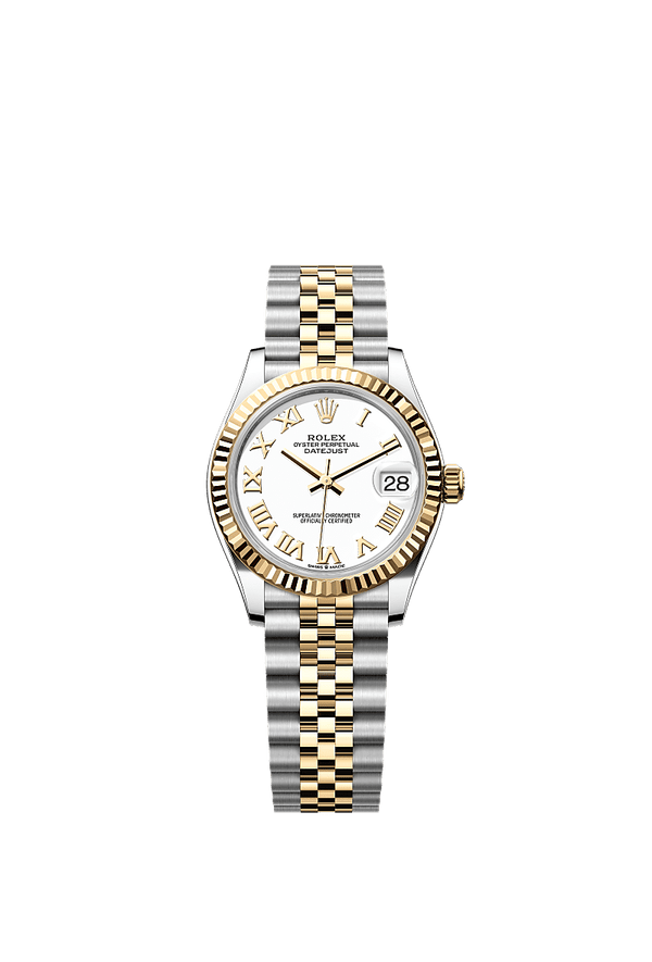 Rolex Datejust 31 - Staal / Geelgoud - Wit wijzerplaat (278273)