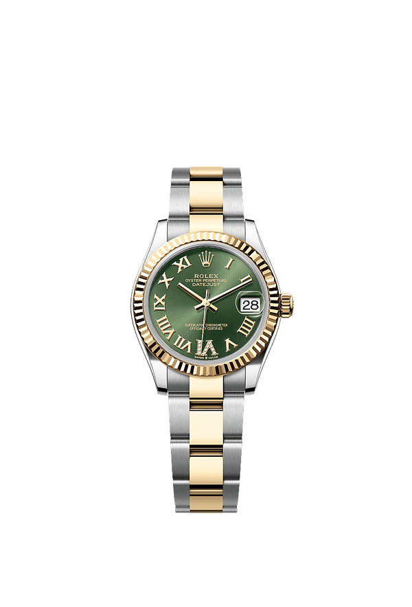 Rolex Datejust 31 - Staal / Geelgoud - Groen wijzerplaat (278273)