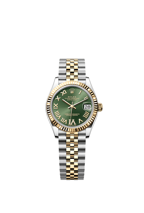 Rolex Datejust 31 - Staal / Geelgoud - Groen wijzerplaat (278273)