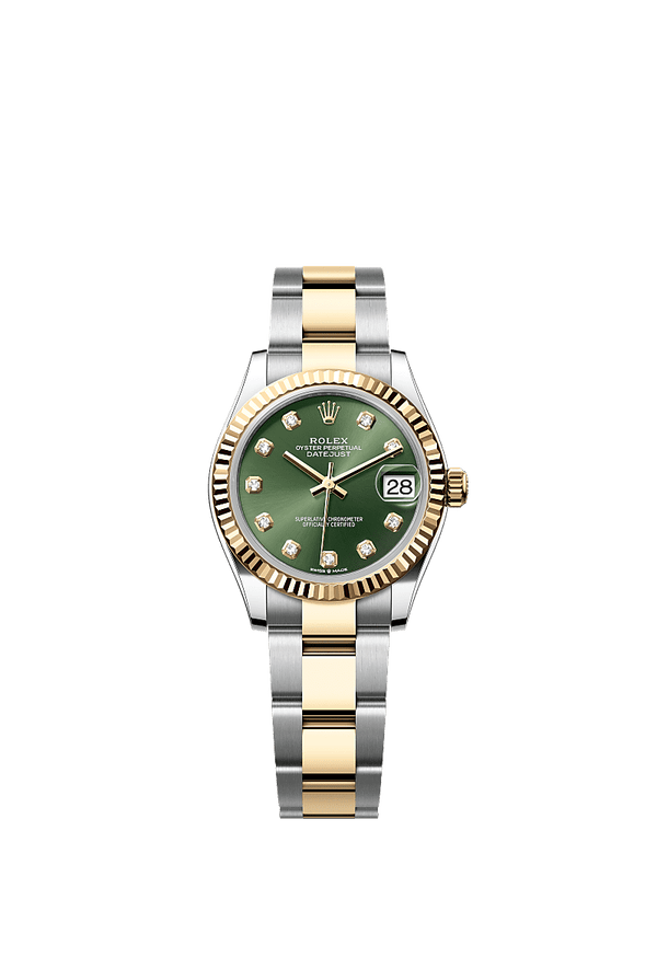 Rolex Datejust 31 - Staal / Geelgoud - Groen wijzerplaat (278273)