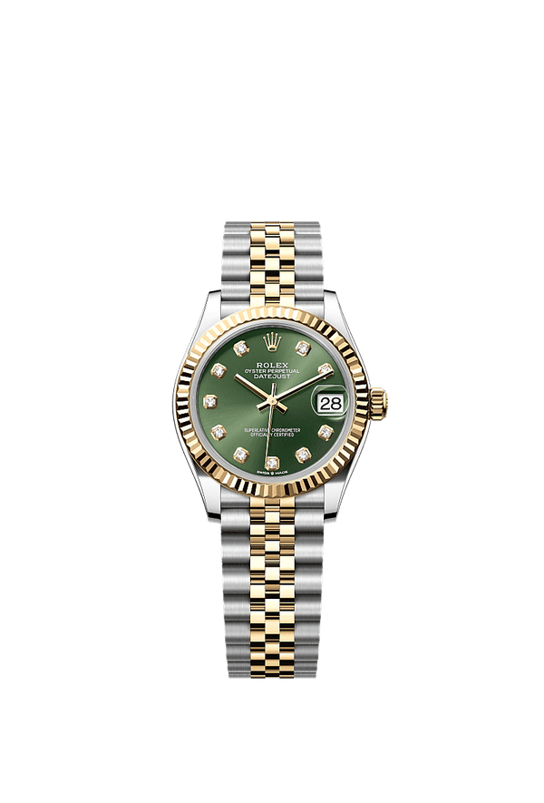 Rolex Datejust 31 - Staal / Geelgoud - Groen wijzerplaat (278273)