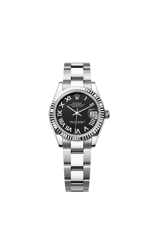 Rolex Datejust 31 - Staal / Witgoud - Zwart wijzerplaat (278274)