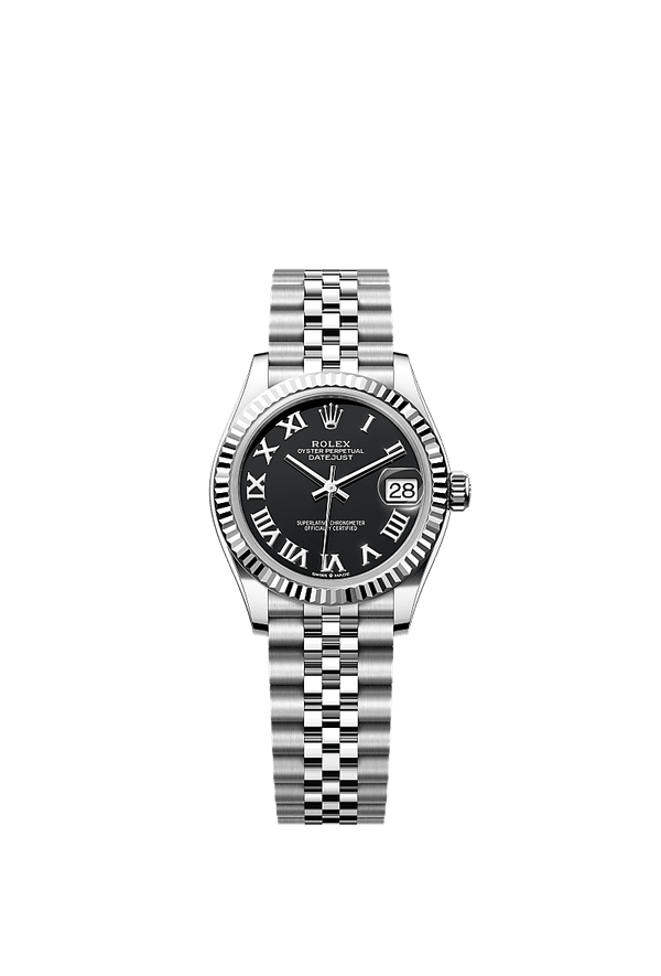 Rolex Datejust 31 - Staal / Witgoud - Zwart wijzerplaat (278274)