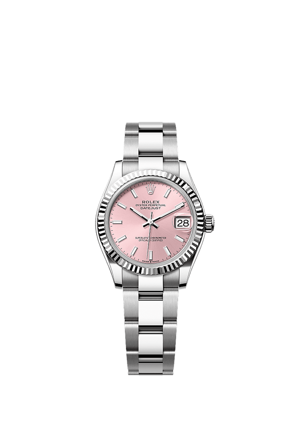 Rolex Datejust 31 - Staal / Witgoud - Roze wijzerplaat (278274)