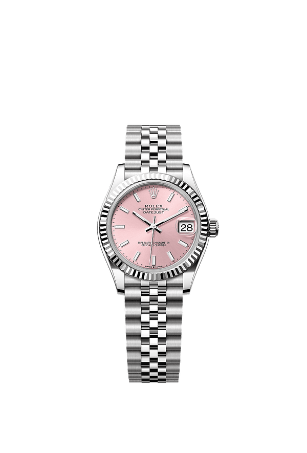Rolex Datejust 31 - Staal / Witgoud - Roze wijzerplaat (278274)