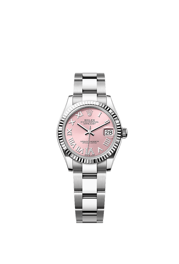 Rolex Datejust 31 - Staal / Witgoud - Roze wijzerplaat (278274)