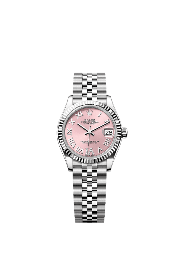 Rolex Datejust 31 - Staal / Witgoud - Roze wijzerplaat (278274)