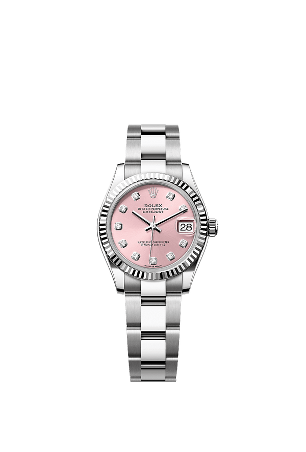 Rolex Datejust 31 - Staal / Witgoud - Roze wijzerplaat (278274)