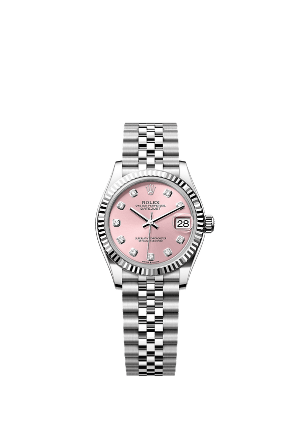 Rolex Datejust 31 - Staal / Witgoud - Roze wijzerplaat (278274)