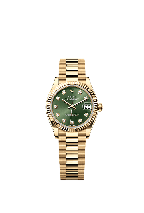 Rolex Datejust 31 - Geelgoud - Groen wijzerplaat (278278)