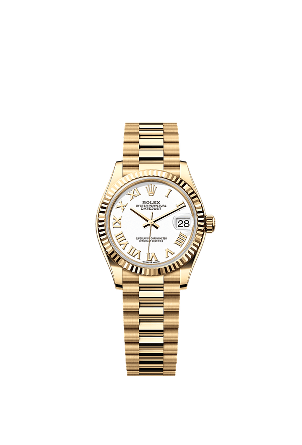 Rolex Datejust 31 - Geelgoud - Wit wijzerplaat (278278)