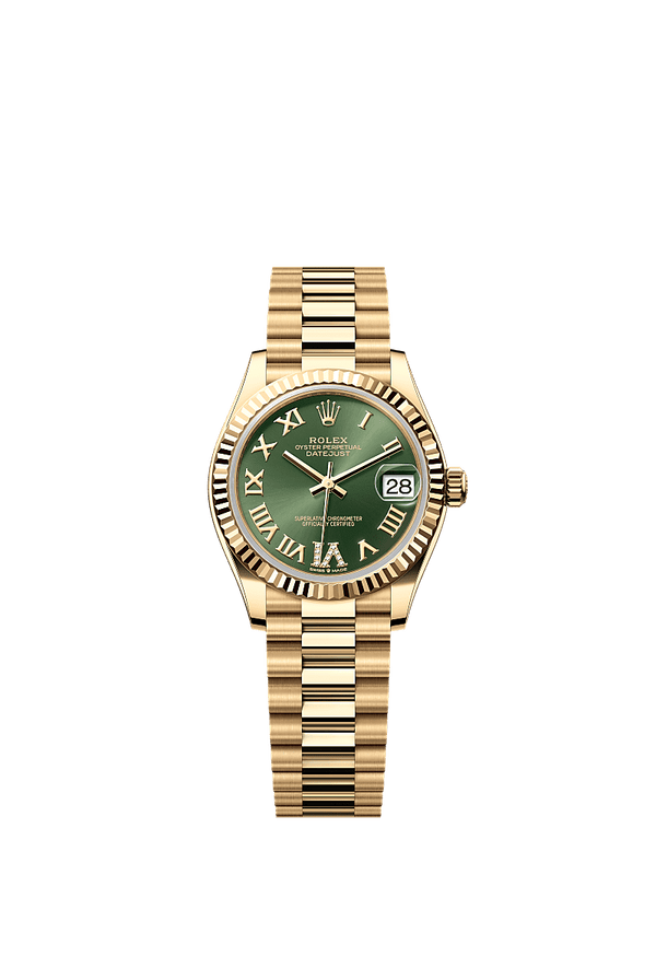Rolex Datejust 31 - Geelgoud - Groen wijzerplaat (278278)