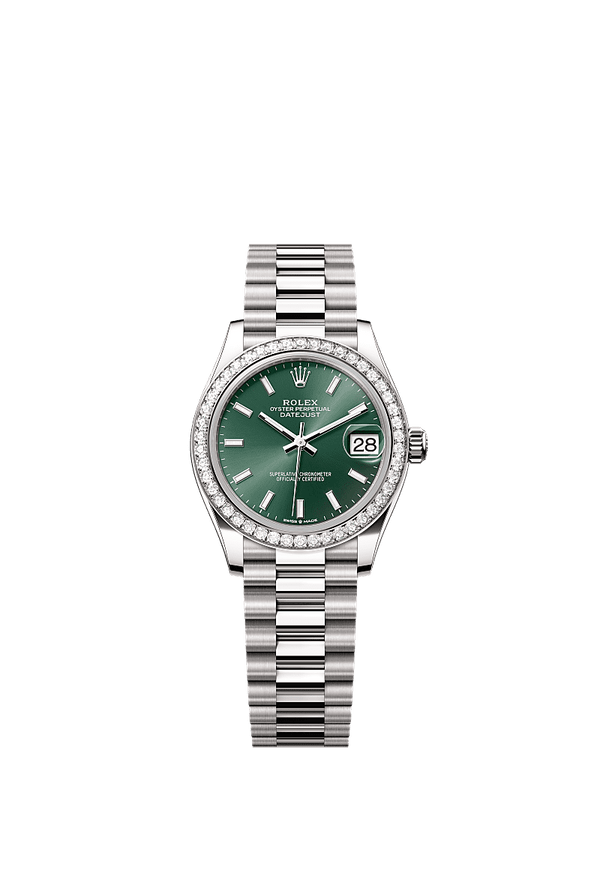 Rolex Datejust 31 - Witgoud - Groen wijzerplaat (278289RBR)