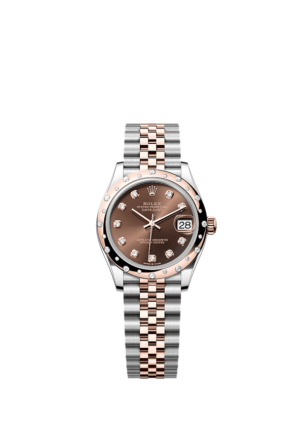 Rolex Datejust 31 - Staal / Rosegoud - Bruin wijzerplaat (278341RBR)