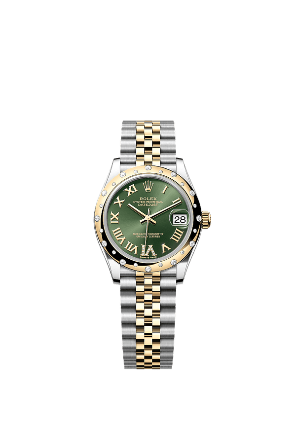 Rolex Datejust 31 - Staal / Geelgoud - Groen wijzerplaat (278343RBR)