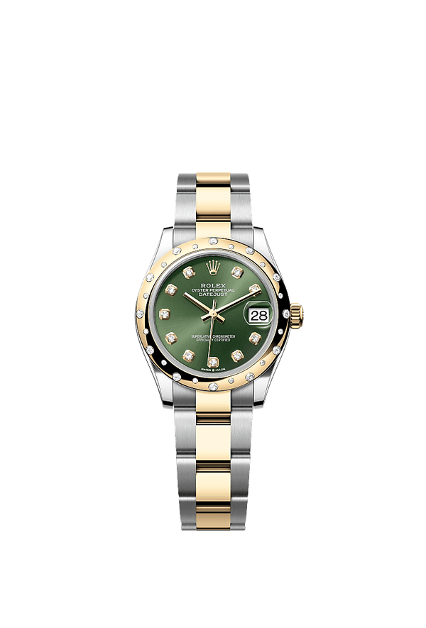 Rolex Datejust 31 - Staal / Geelgoud - Groen wijzerplaat (278343RBR)