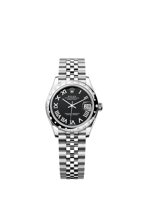 Rolex Datejust 31 - Staal / Witgoud - Zwart wijzerplaat (278344RBR)