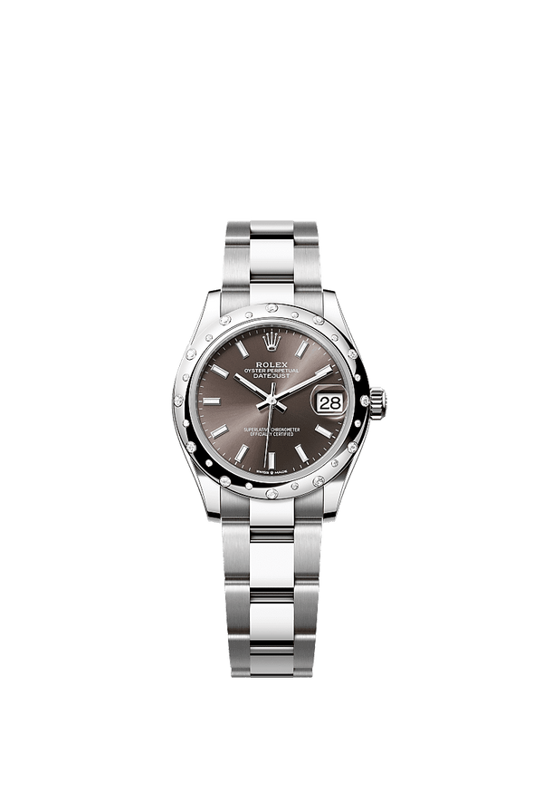 Rolex Datejust 31 - Staal / Witgoud - Grijs wijzerplaat (278344RBR)