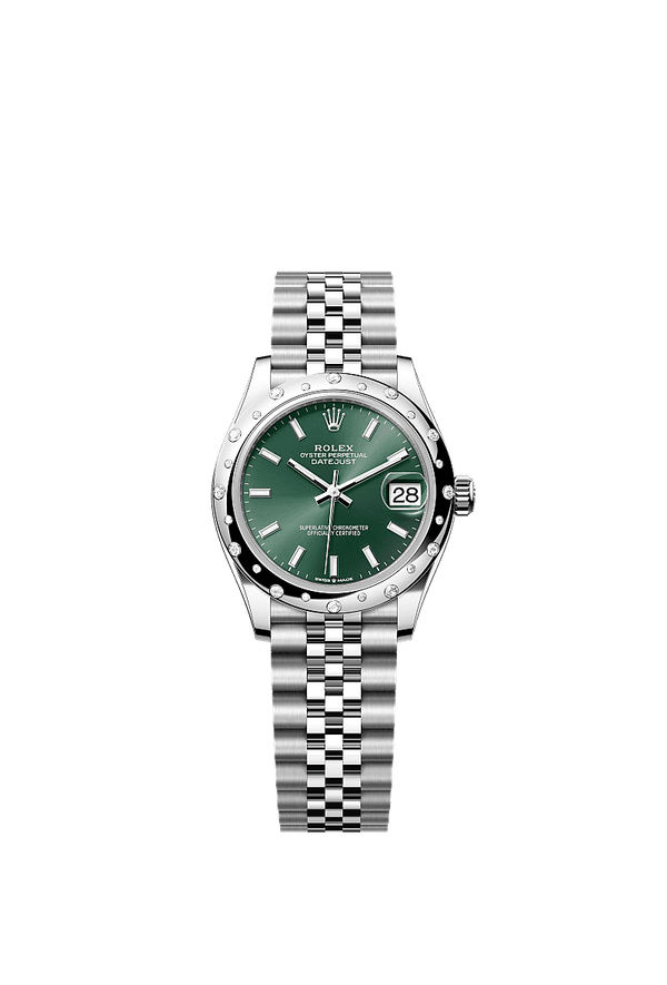 Rolex Datejust 31 - Staal / Witgoud - Groen wijzerplaat (278344RBR)