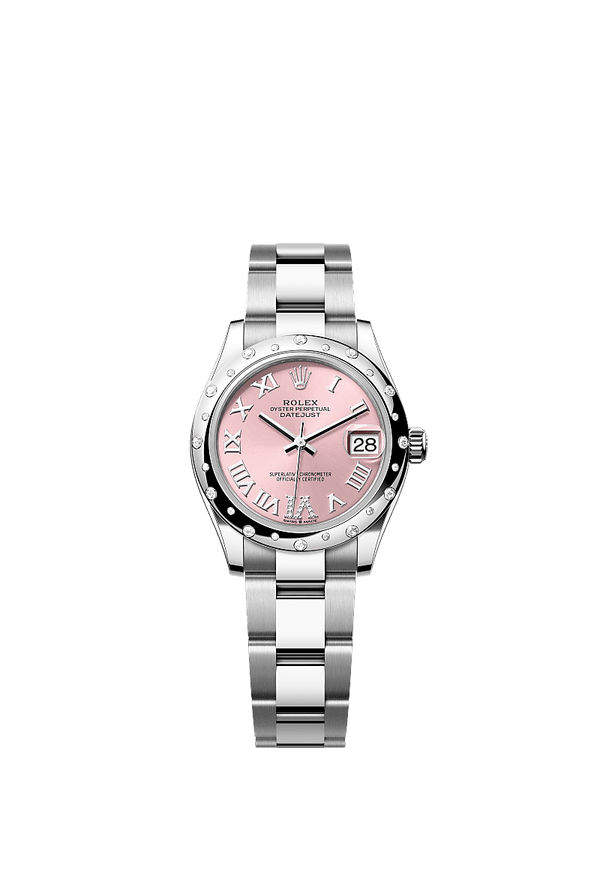 Rolex Datejust 31 - Staal / Witgoud - Roze wijzerplaat (278344RBR)