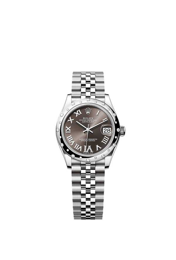 Rolex Datejust 31 - Staal / Witgoud - Grijs wijzerplaat (278344RBR)