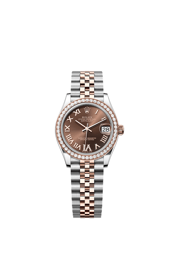 Rolex Datejust 31 - Staal / Rosegoud - Bruin wijzerplaat (278381RBR)