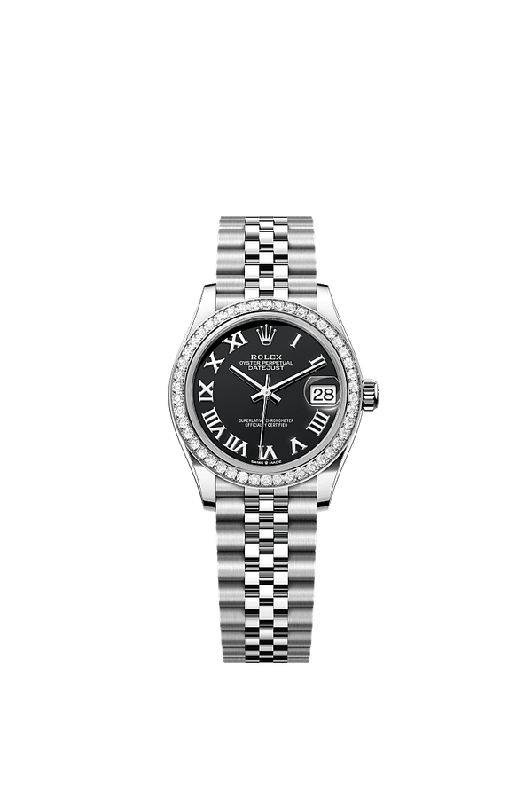 Rolex Datejust 31 - Staal / Witgoud - Zwart wijzerplaat (278384RBR)