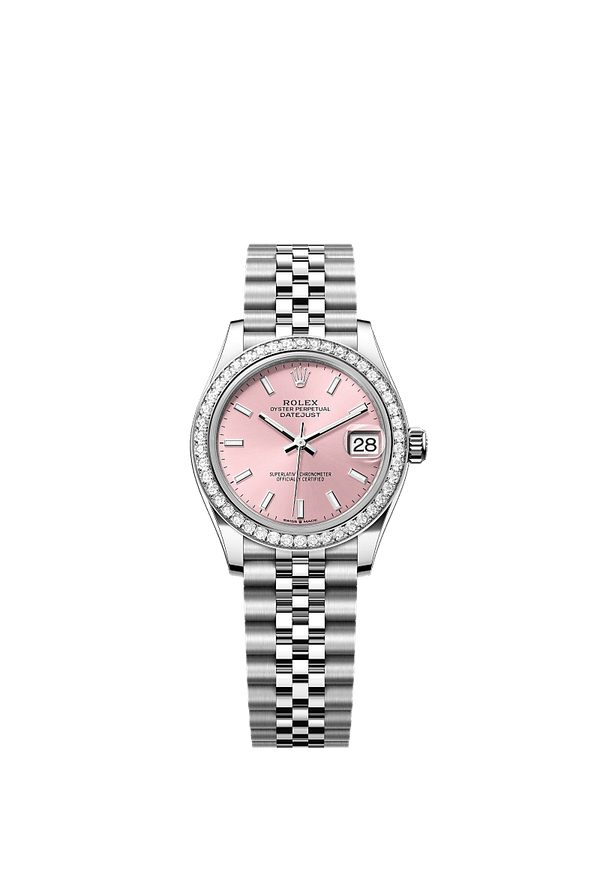 Rolex Datejust 31 - Staal / Witgoud - Roze wijzerplaat (278384RBR)