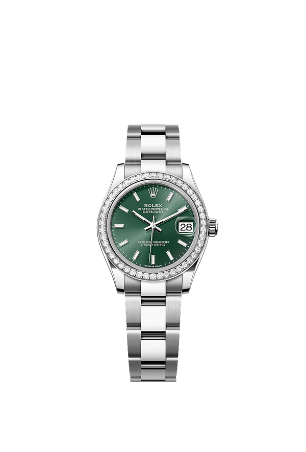 Rolex Datejust 31 - Staal / Witgoud - Groen wijzerplaat (278384RBR)