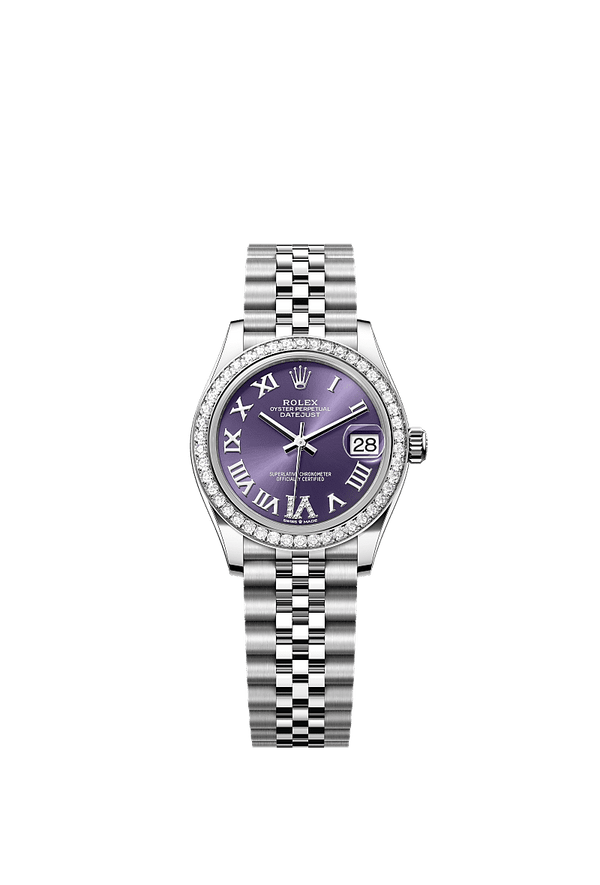 Rolex Datejust 31 - Staal / Witgoud - Paars wijzerplaat (278384RBR)