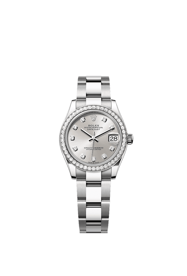 Rolex Datejust 31 - Staal / Witgoud - Zilver wijzerplaat (278384RBR)