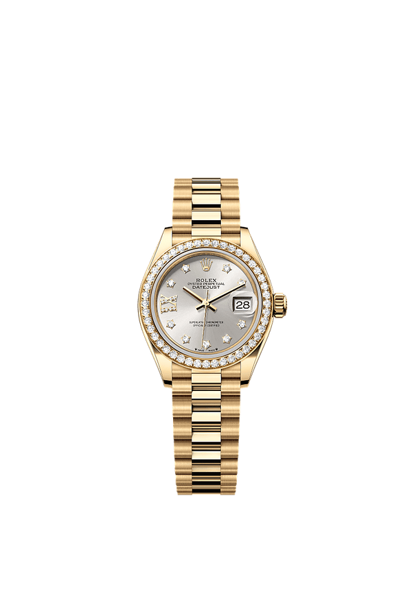 Rolex Lady-Datejust - Geelgoud - Zilver wijzerplaat (279138RBR)
