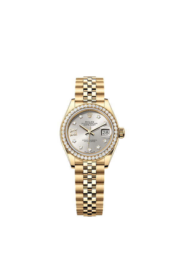 Rolex Lady-Datejust - Geelgoud - Zilver wijzerplaat (279138RBR)