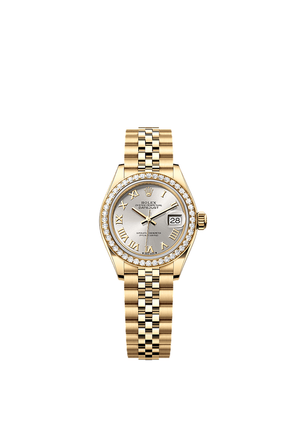 Rolex Lady-Datejust - Geelgoud - Zilver wijzerplaat (279138RBR)