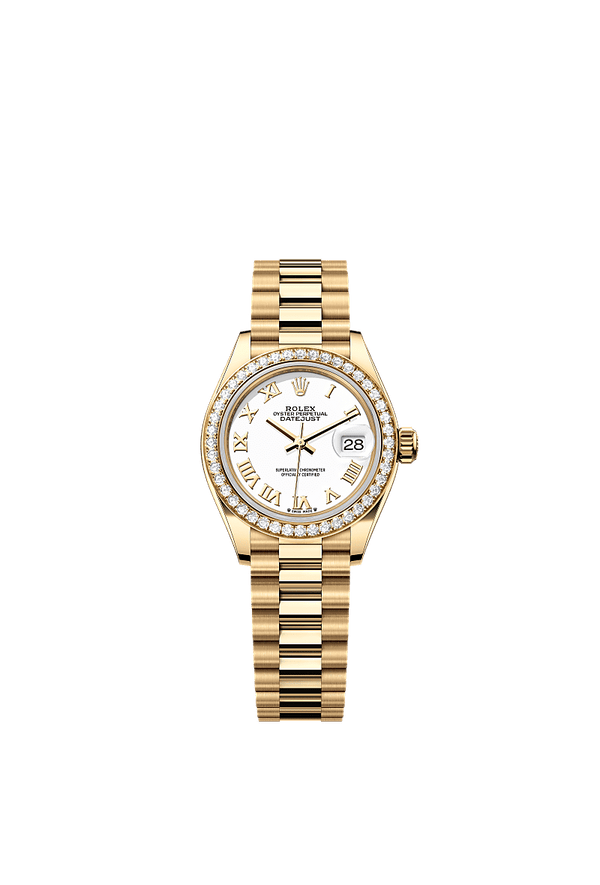 Rolex Lady-Datejust - Geelgoud - Wit wijzerplaat (279138RBR)