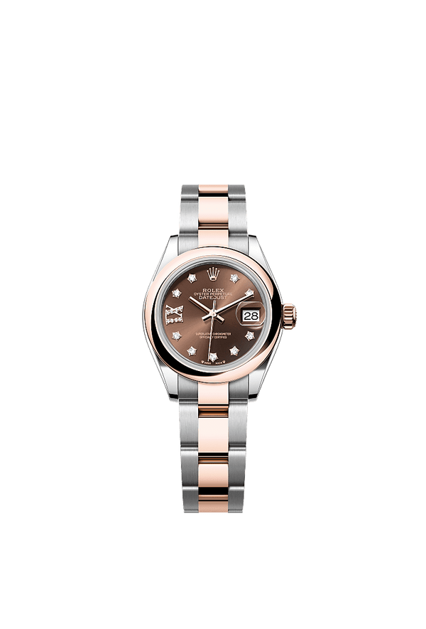 Rolex Lady-Datejust - Staal / Rosegoud - Bruin wijzerplaat (279161)