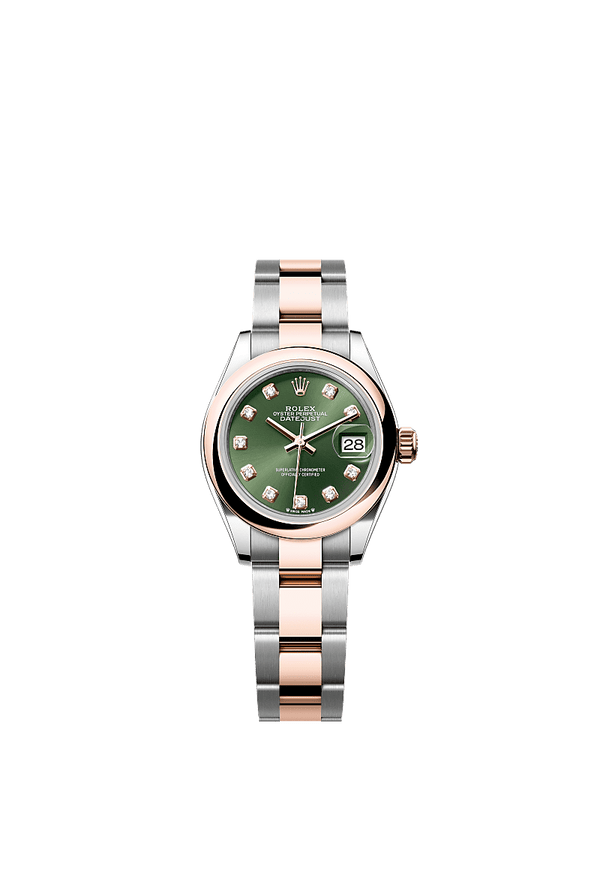 Rolex Lady-Datejust - Staal / Rosegoud - Groen wijzerplaat (279161)