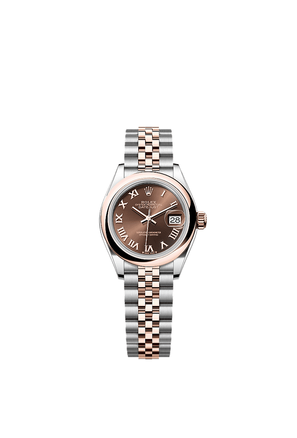 Rolex Lady-Datejust - Staal / Rosegoud - Bruin wijzerplaat (279161)