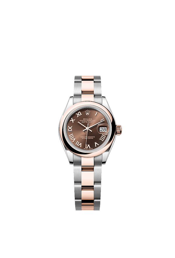 Rolex Lady-Datejust - Staal / Rosegoud - Bruin wijzerplaat (279161)