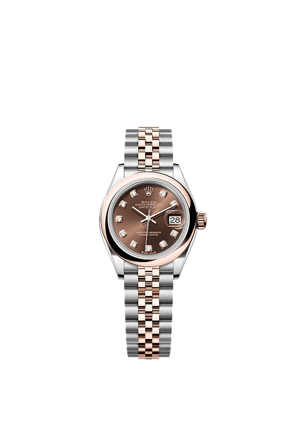 Rolex Lady-Datejust - Staal / Rosegoud - Bruin wijzerplaat (279161)