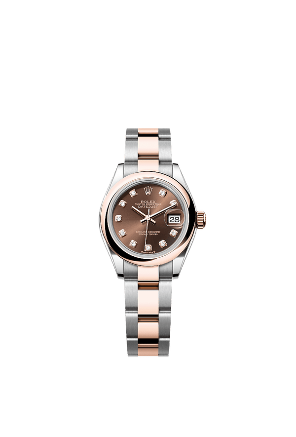 Rolex Lady-Datejust - Staal / Rosegoud - Bruin wijzerplaat (279161)