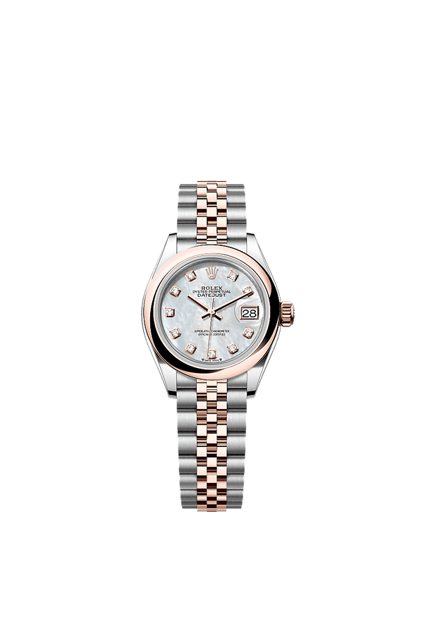 Rolex Lady-Datejust - Staal / Rosegoud - Parelmoer wijzerplaat (279161)