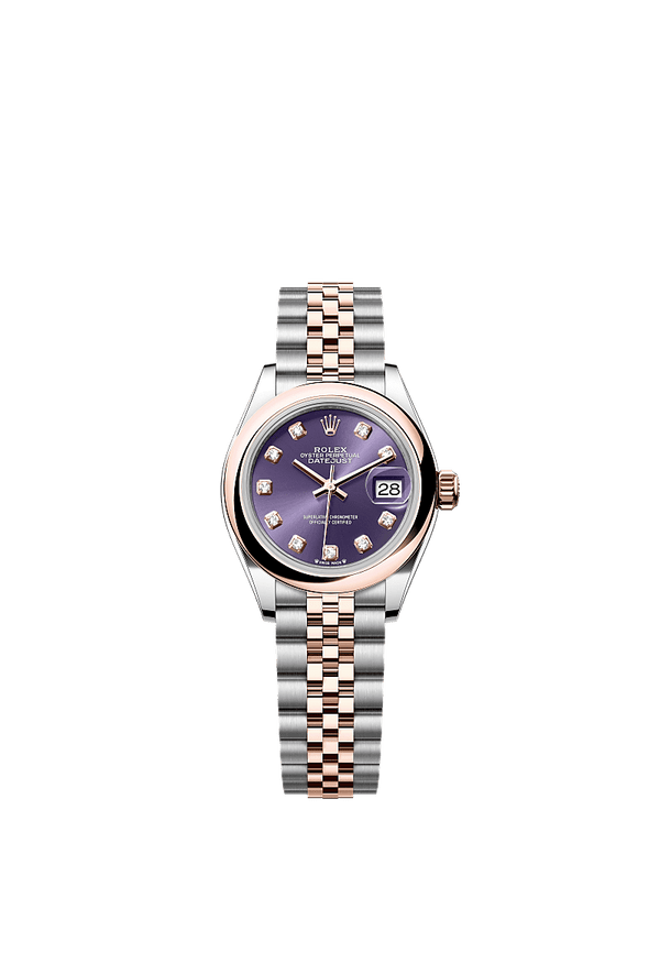 Rolex Lady-Datejust - Staal / Rosegoud - Paars wijzerplaat (279161)