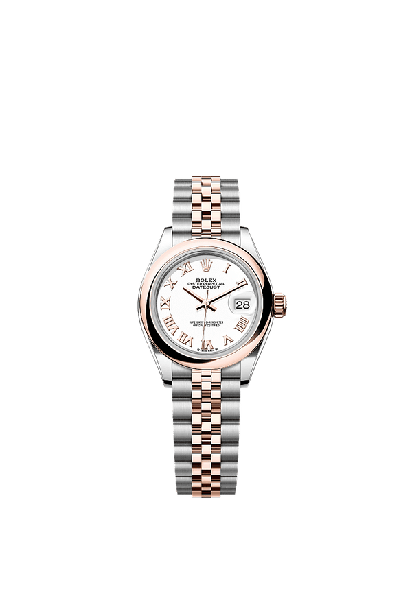 Rolex Lady-Datejust - Staal / Rosegoud - Wit wijzerplaat (279161)