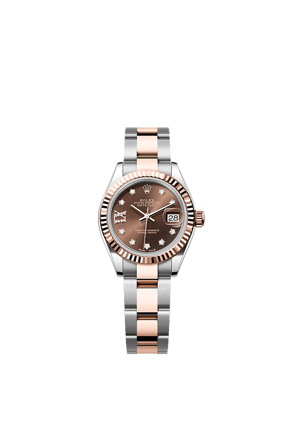 Rolex Lady-Datejust - Staal / Rosegoud - Bruin wijzerplaat (279171)